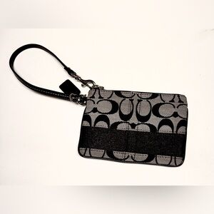 Coach Black Shimmer Wristlet